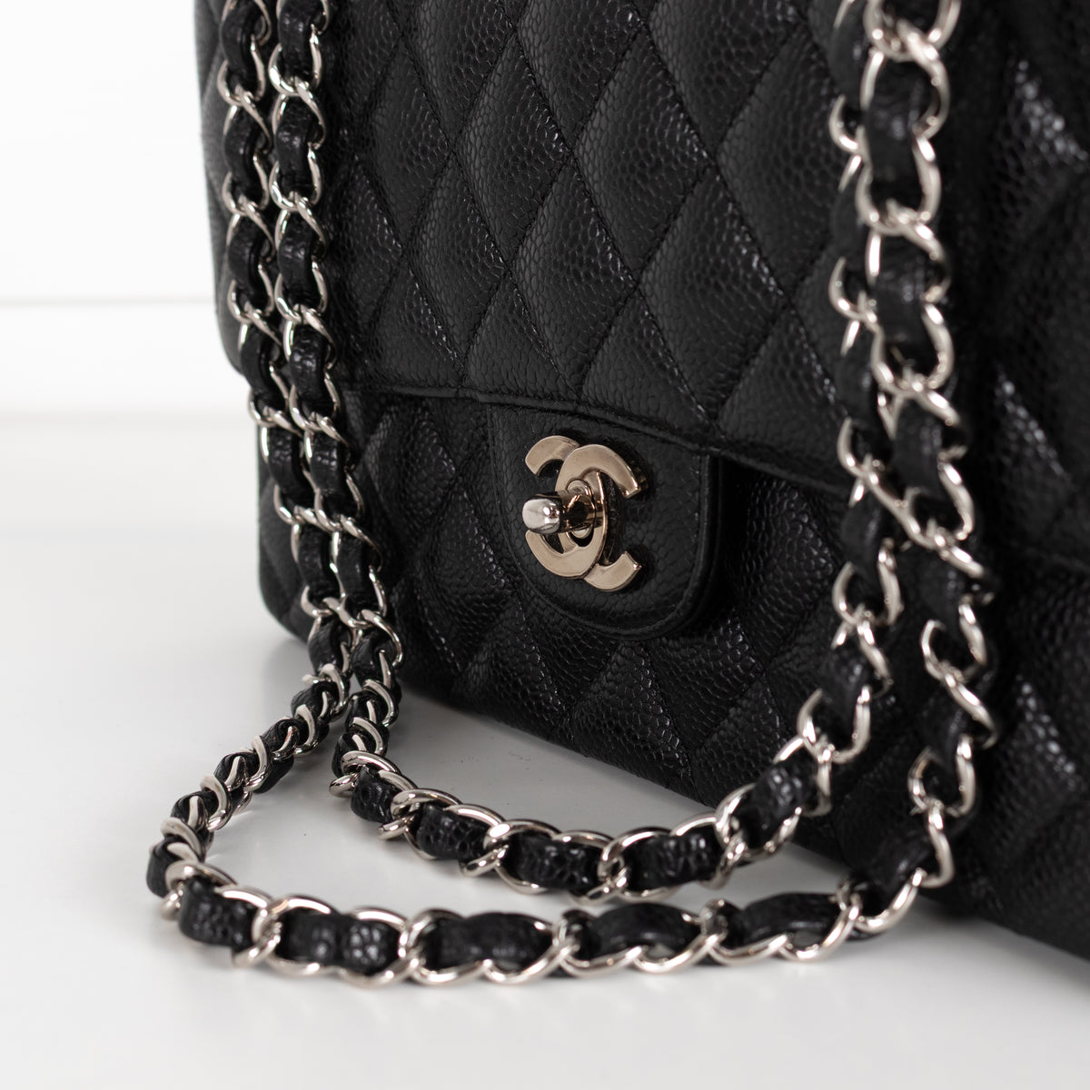 Chanel Black Caviar Medium Double Flap