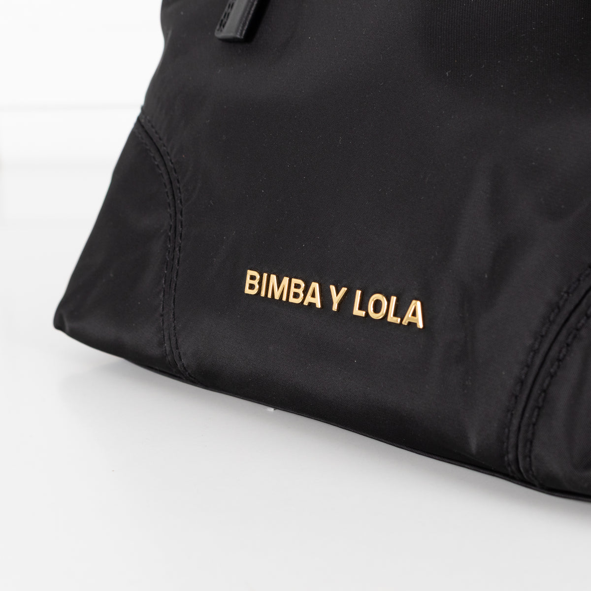 Bimba Y Lola Black Nylon Gold Hardware Crossbody Bag