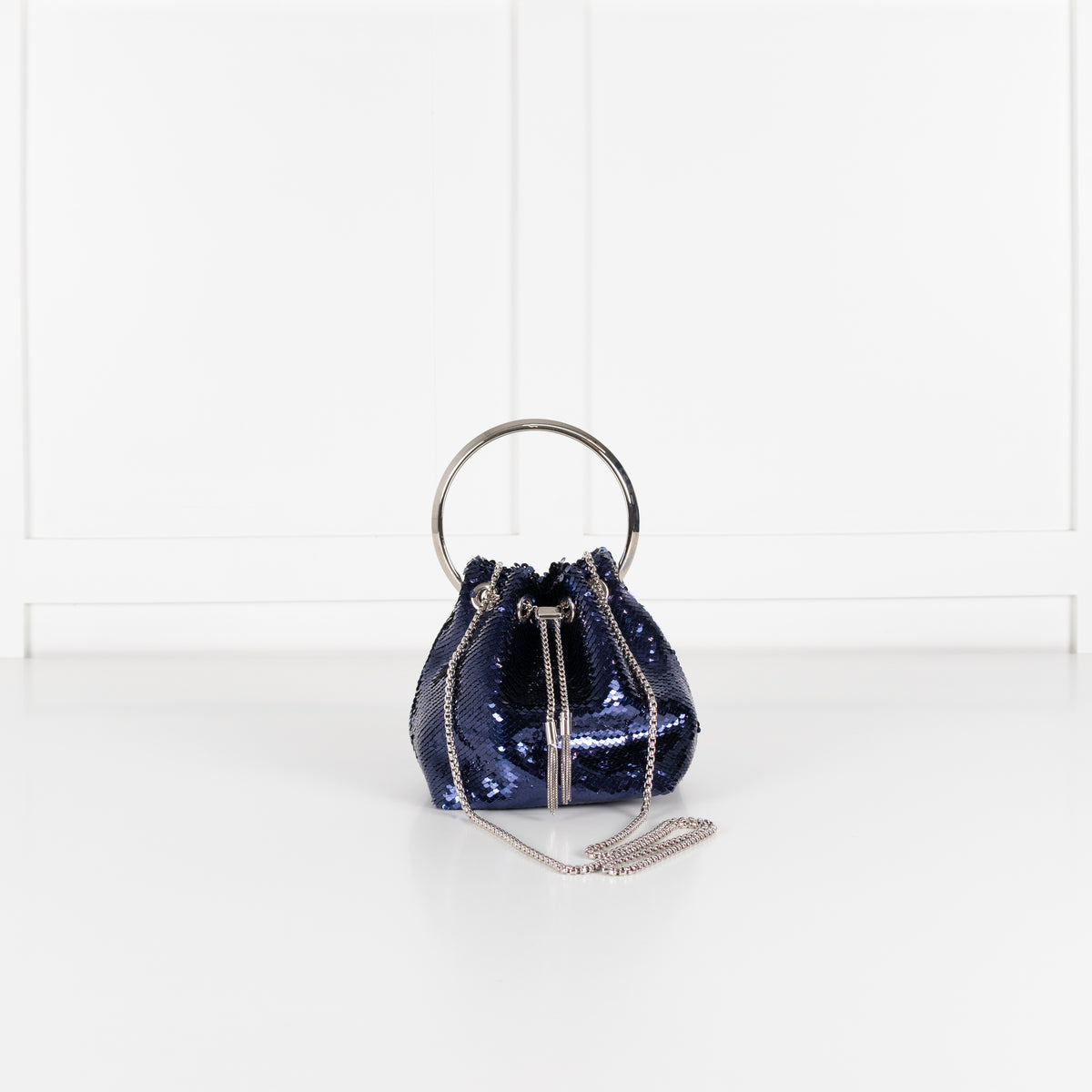 Jimmy Choo Blue Sequin Bon Bon Bag