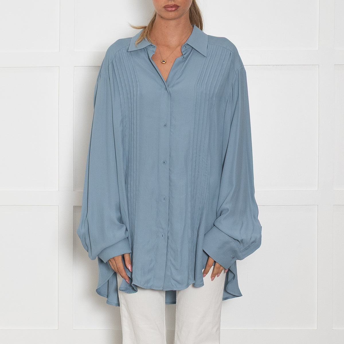 Raey Light Blue Viscose Mensey Shirt