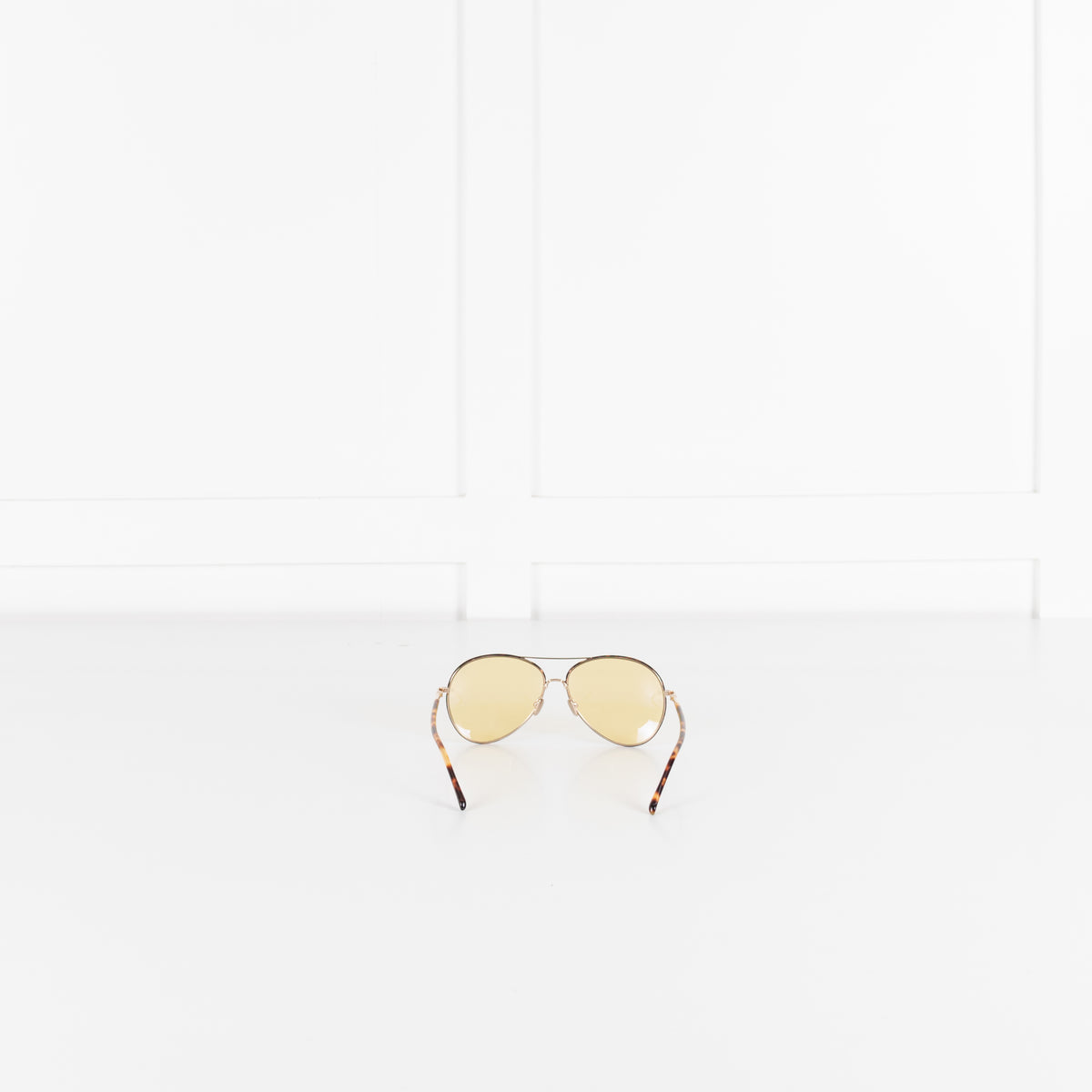 Linda Farrow Tortoiseshell  Aviator with Green Lens