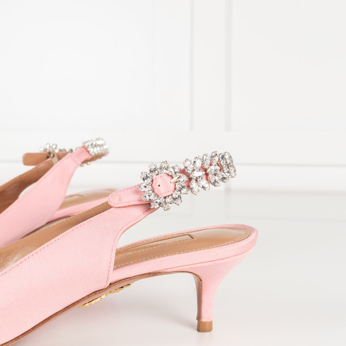 Aquazzura Portrait of a Lady Pink Crystal Slingback