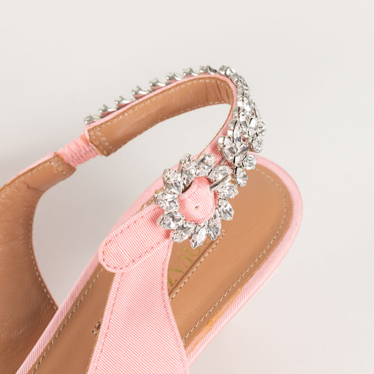 Aquazzura Portrait of a Lady Pink Crystal Slingback