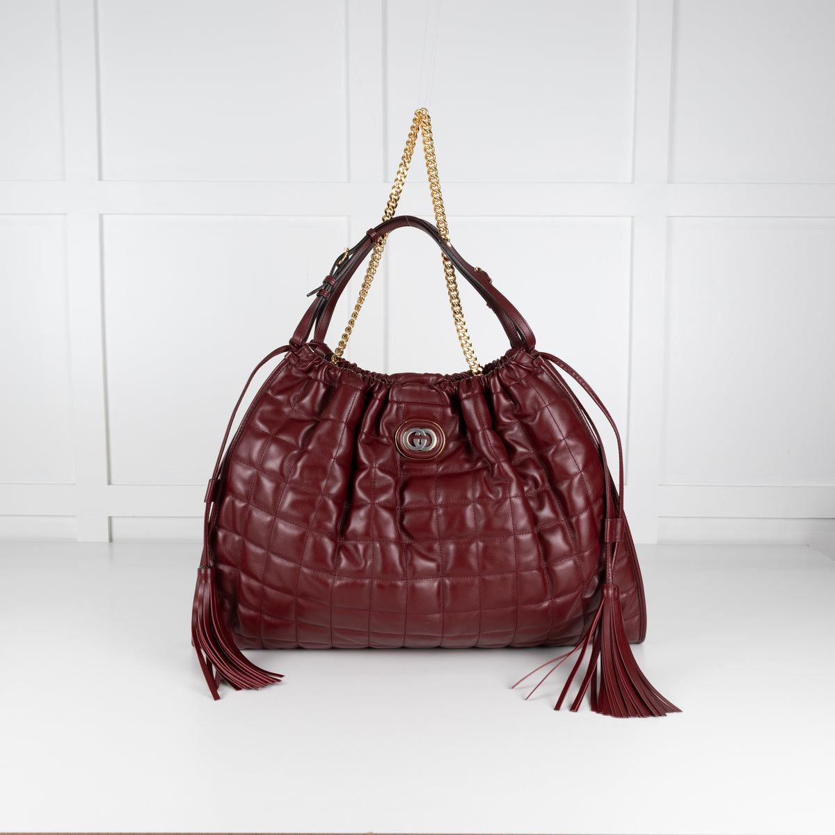 Gucci Burgundy Large Deco Tote