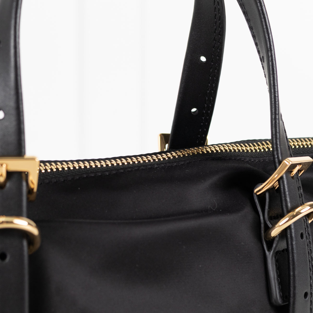 Bimba Y Lola Black Nylon Gold Hardware Crossbody Bag