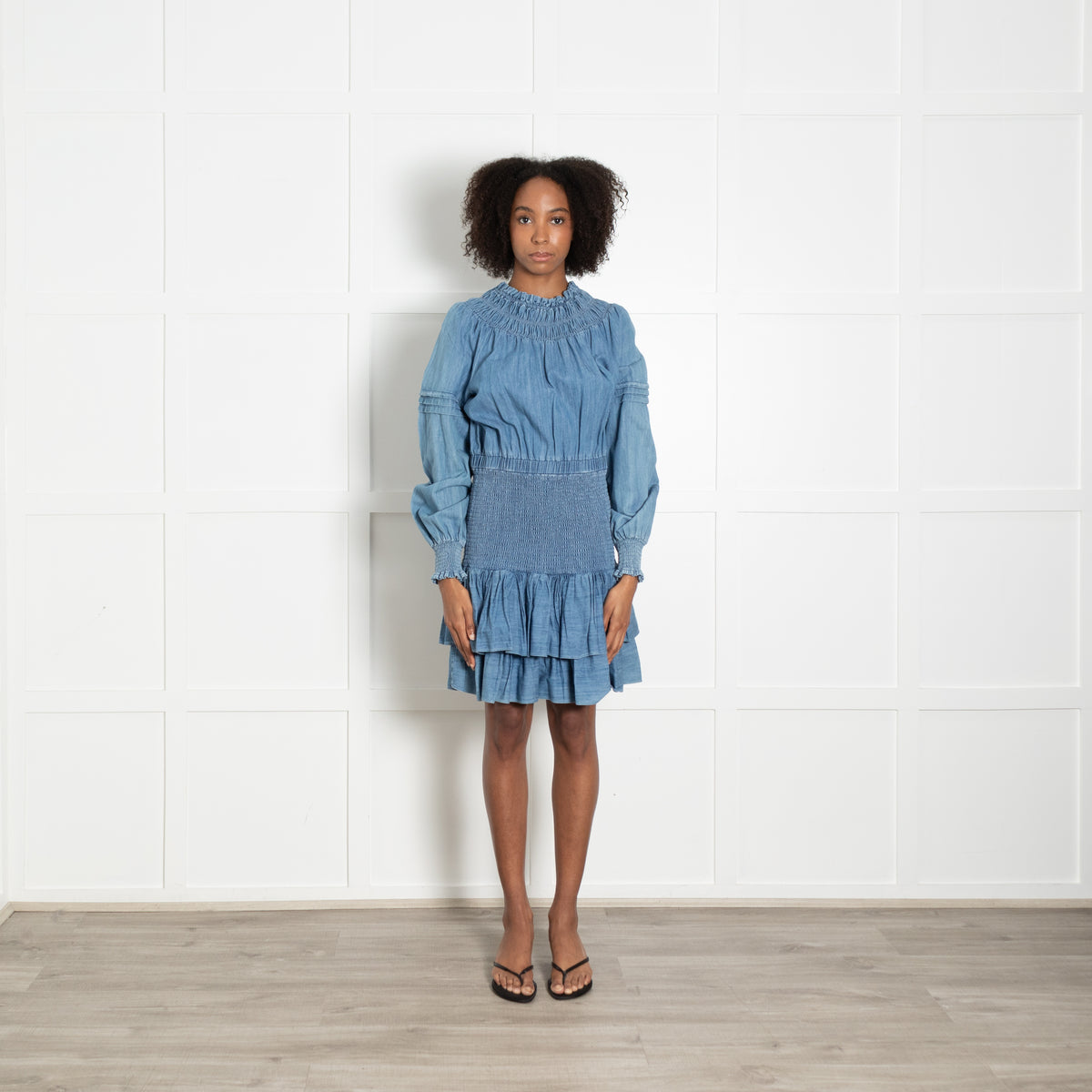 Michael by Michael Kors Denim Dress With Shirred Waist – Phoenix Style