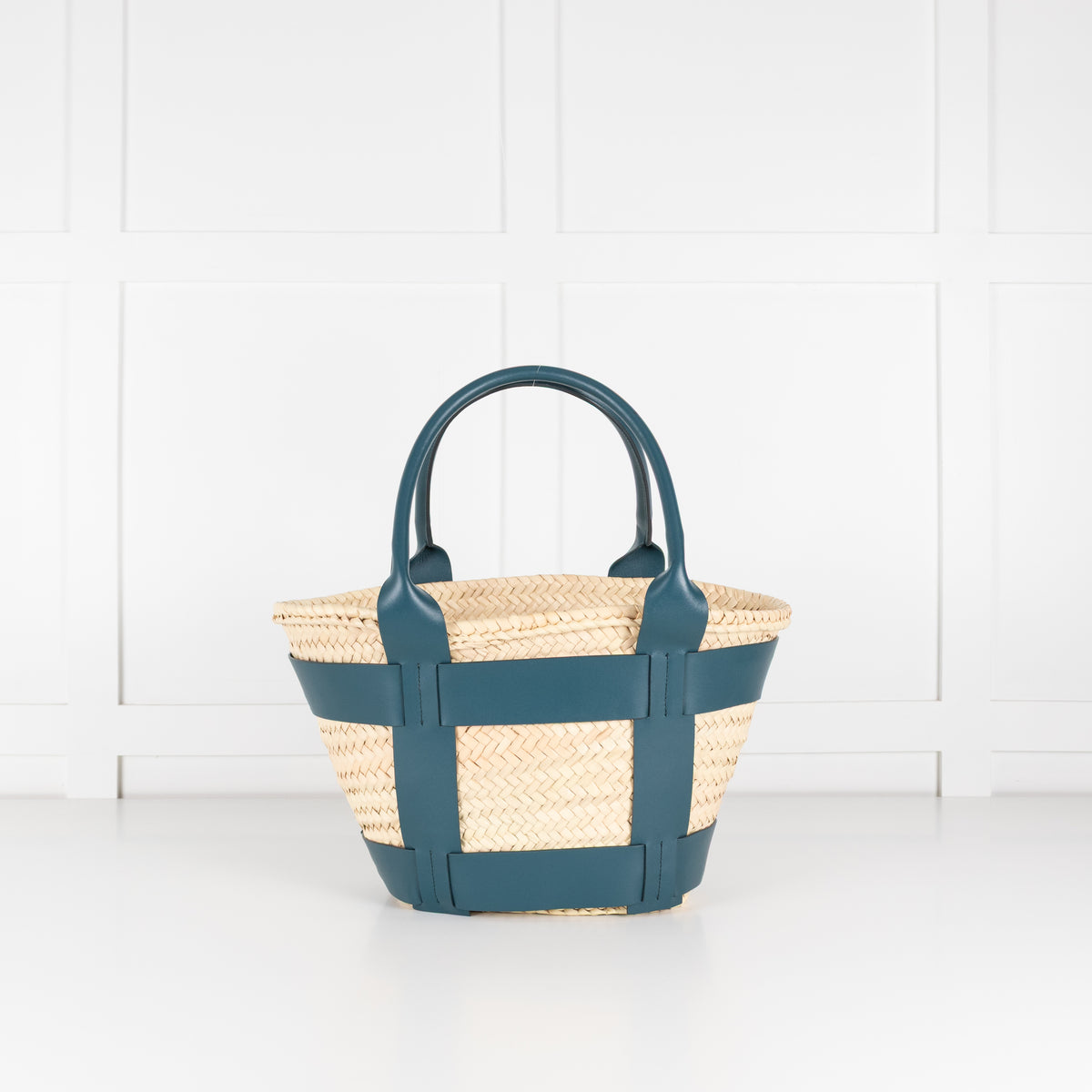 DeMellier Santorini Basket with Green Leather