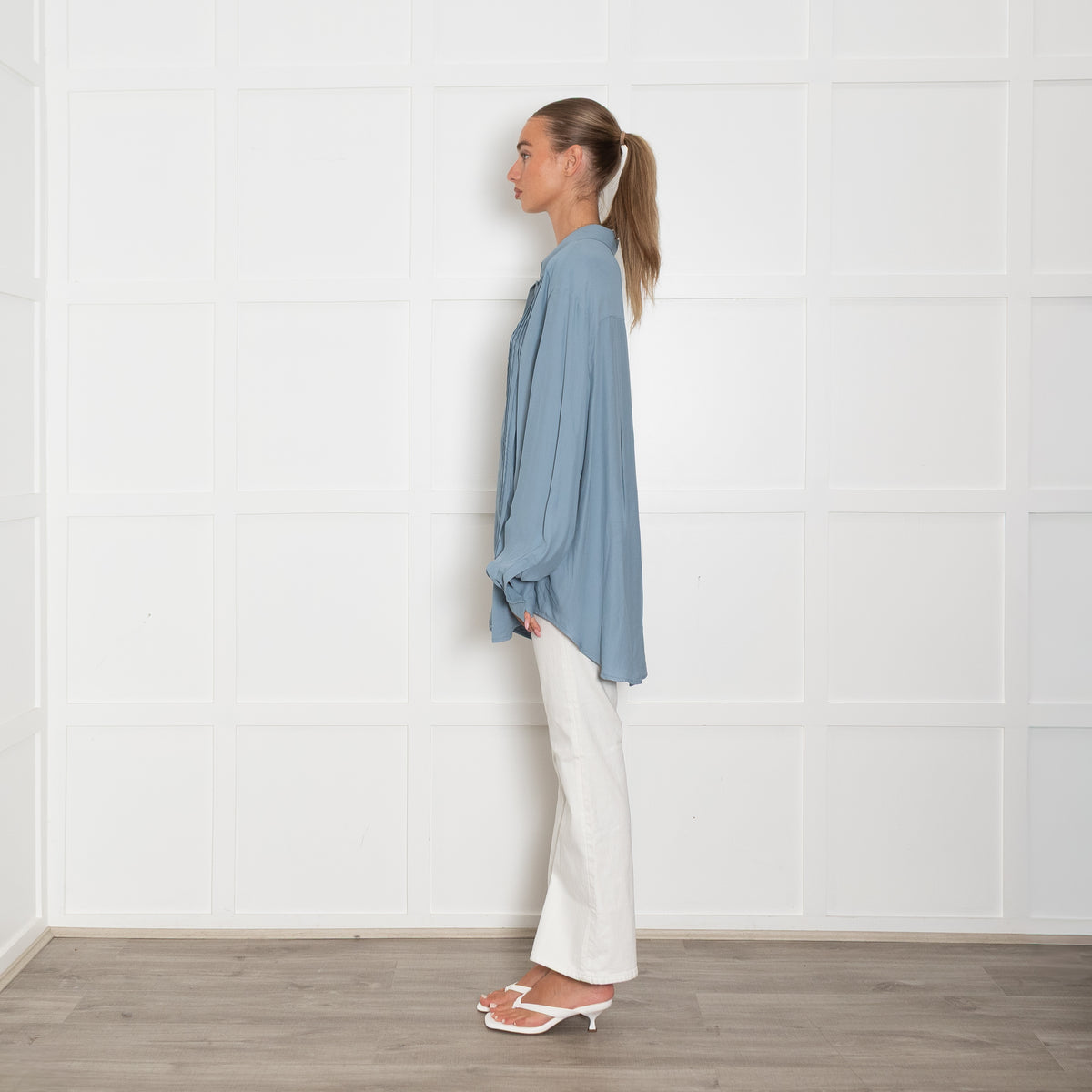 Raey Light Blue Viscose Mensey Shirt