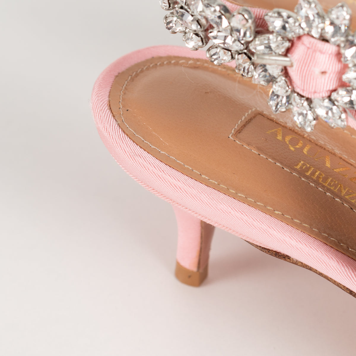 Aquazzura Portrait of a Lady Pink Crystal Slingback
