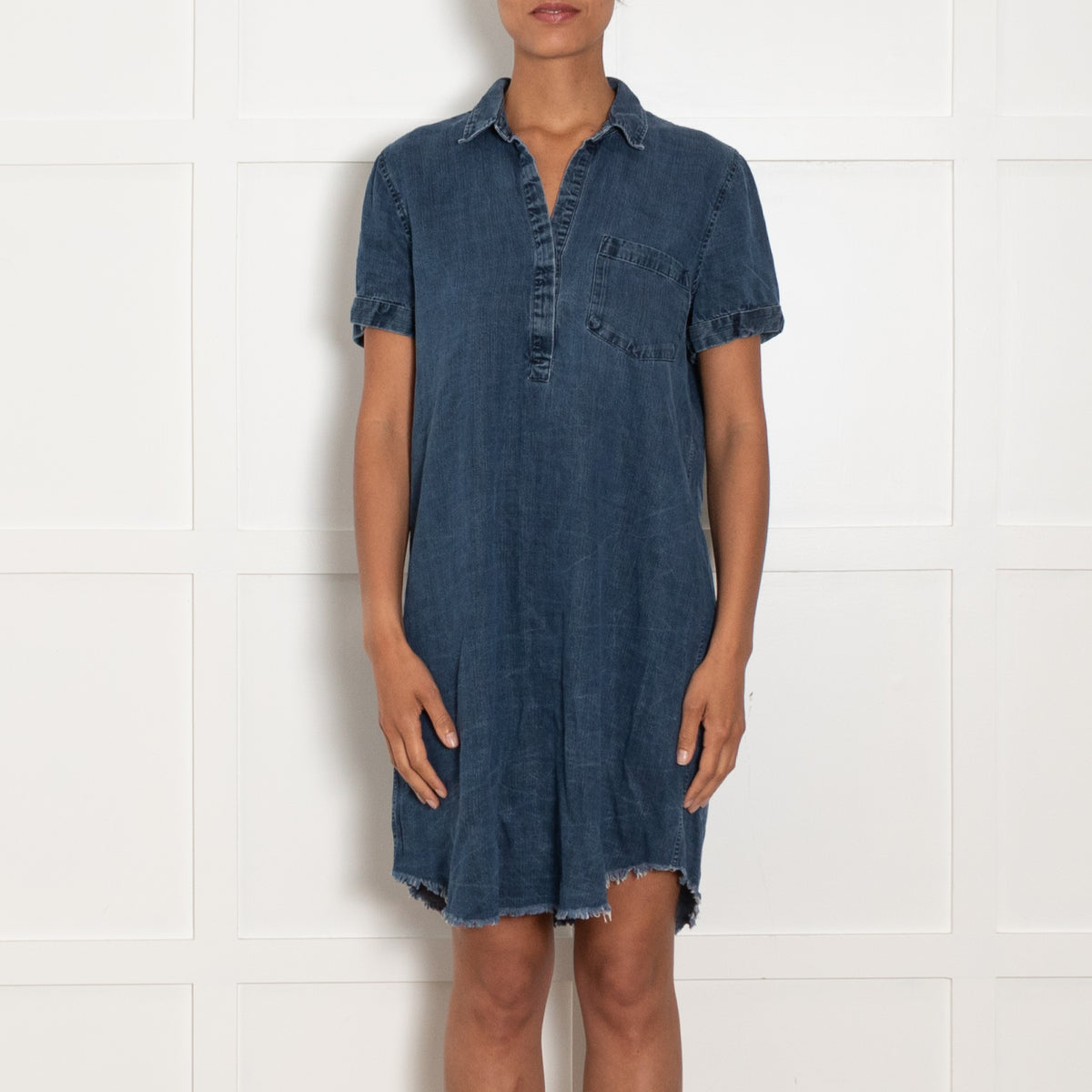 Rails Blue Raw Edge Denim Tunic Dress
