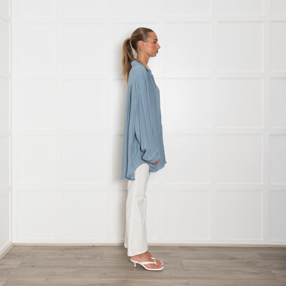 Raey Light Blue Viscose Mensey Shirt