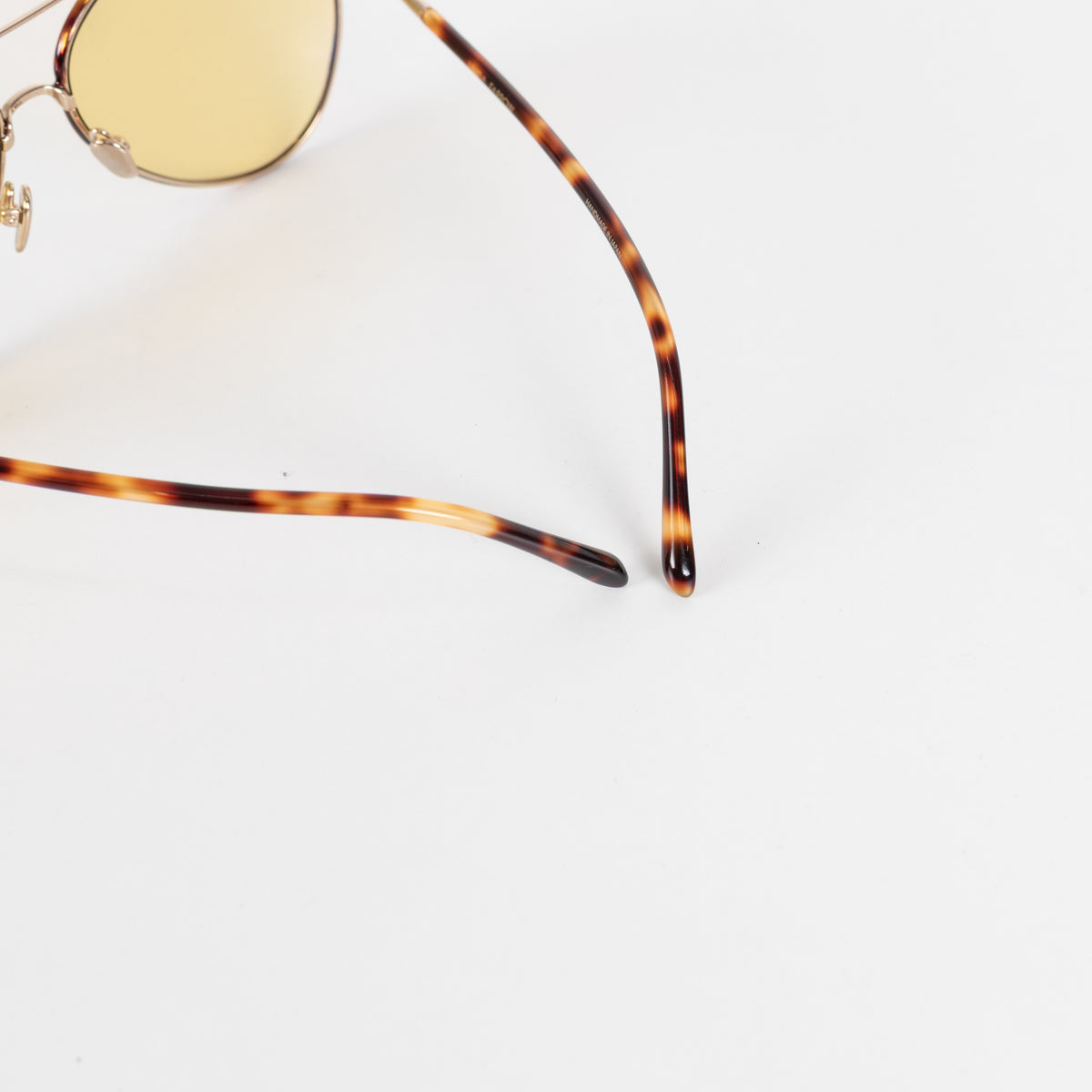 Linda Farrow Titanium Tortoise Shell Aviator with Green Lens