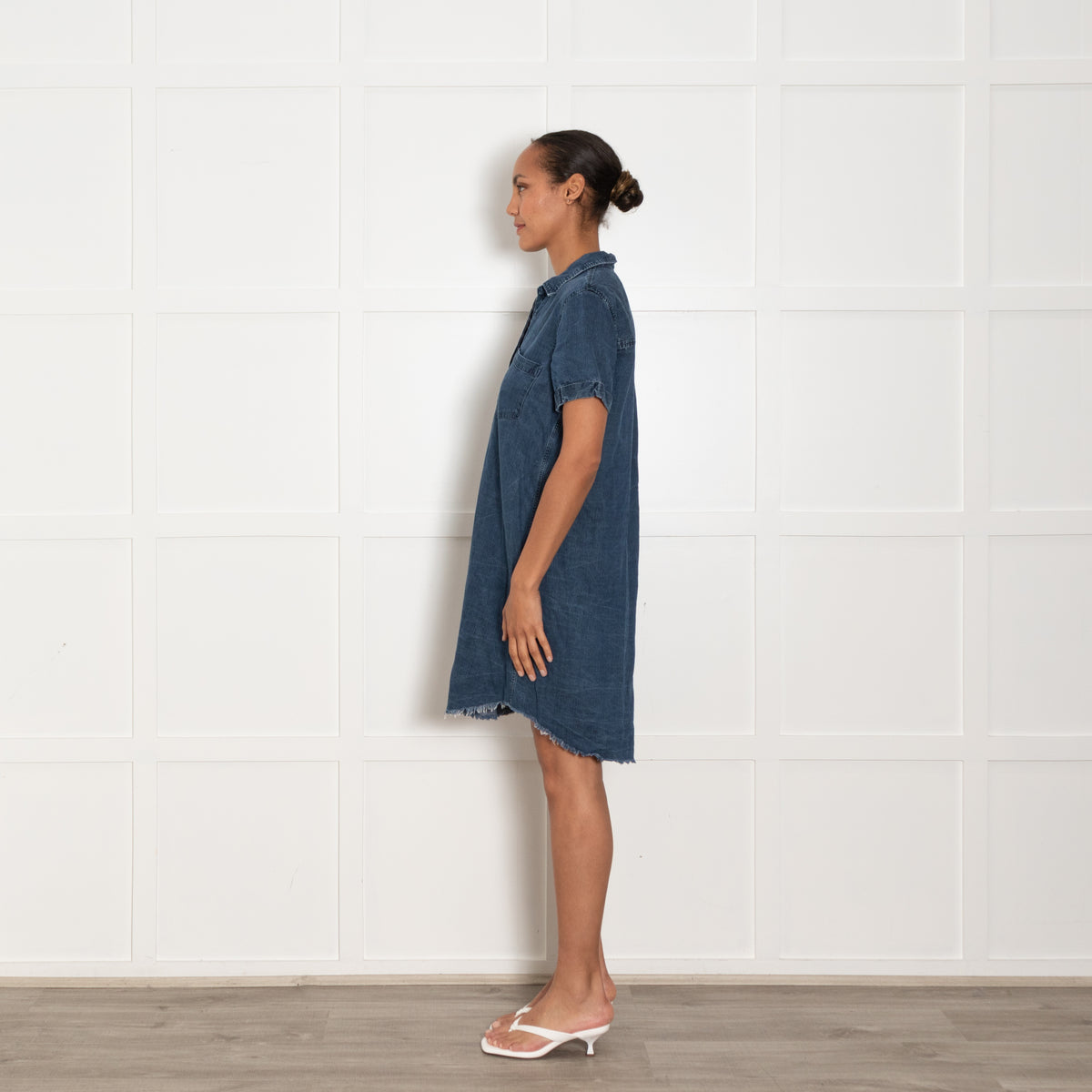Rails Blue Raw Edge Denim Tunic Dress