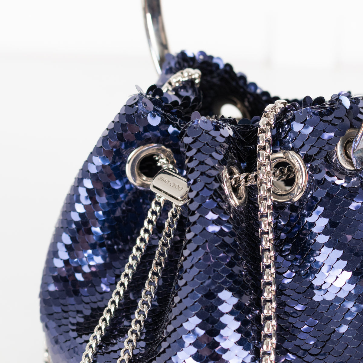 Jimmy Choo Blue Sequin Bon Bon Bag