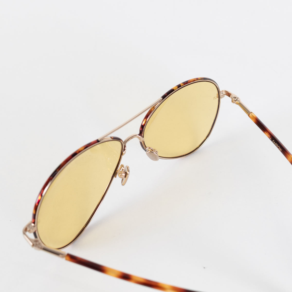 Linda Farrow Tortoiseshell  Aviator with Green Lens