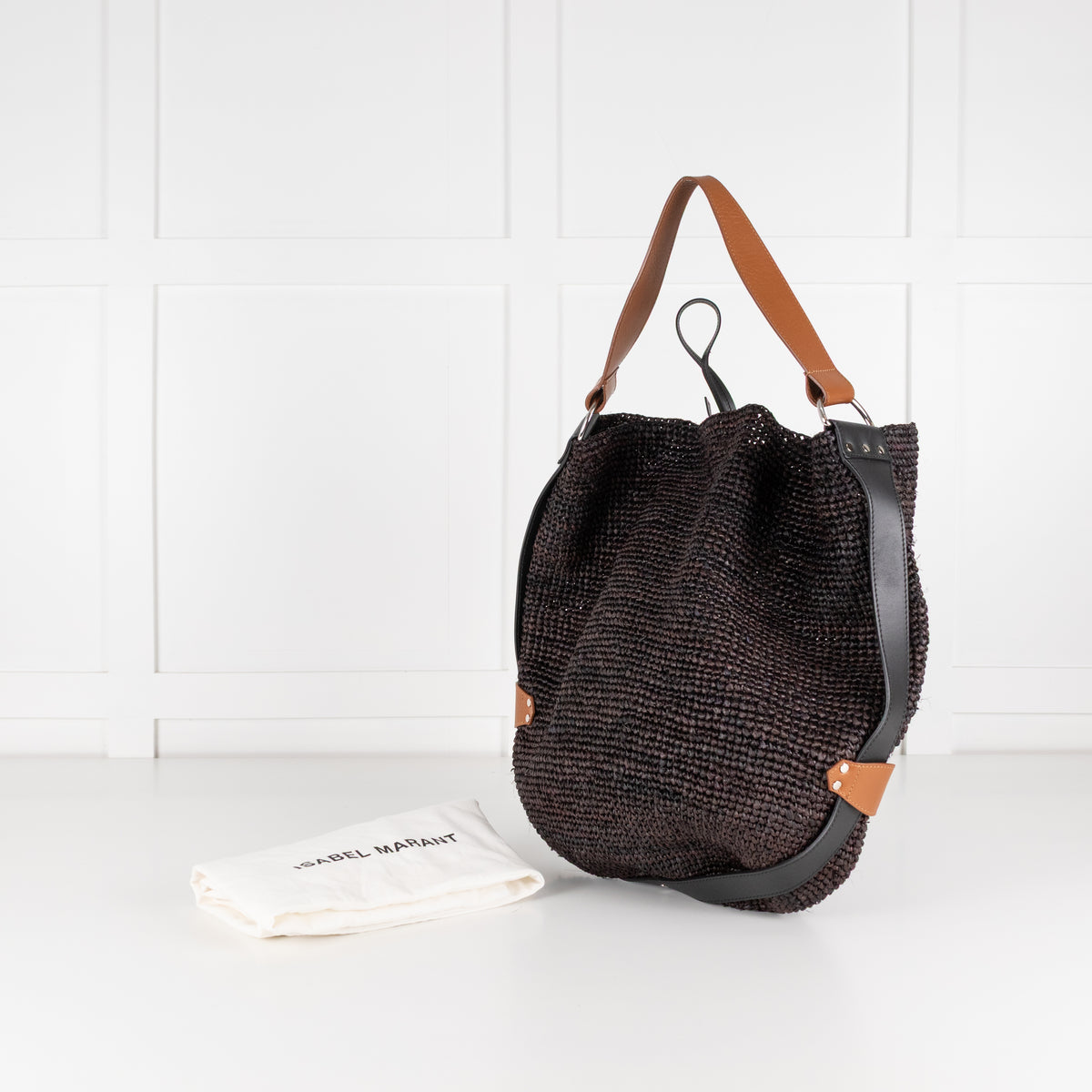 Isabel Marant Brown Raffia Bayia Bag