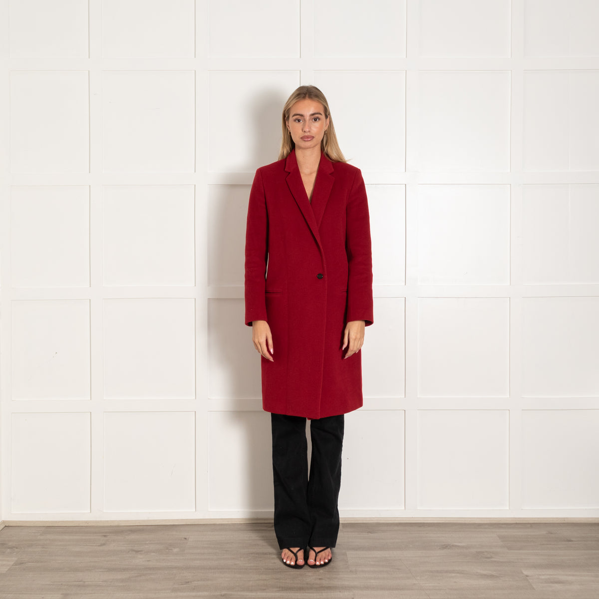 Claudie Pierlot Red Wool Blend Coat