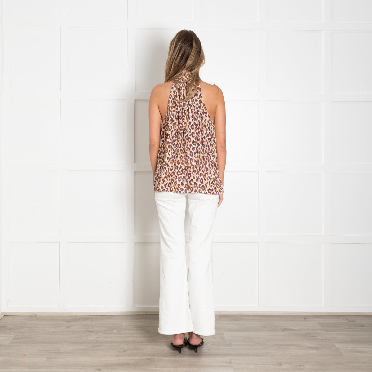 Zimmermann Beige Brown Halter Neck Sleeveless Top