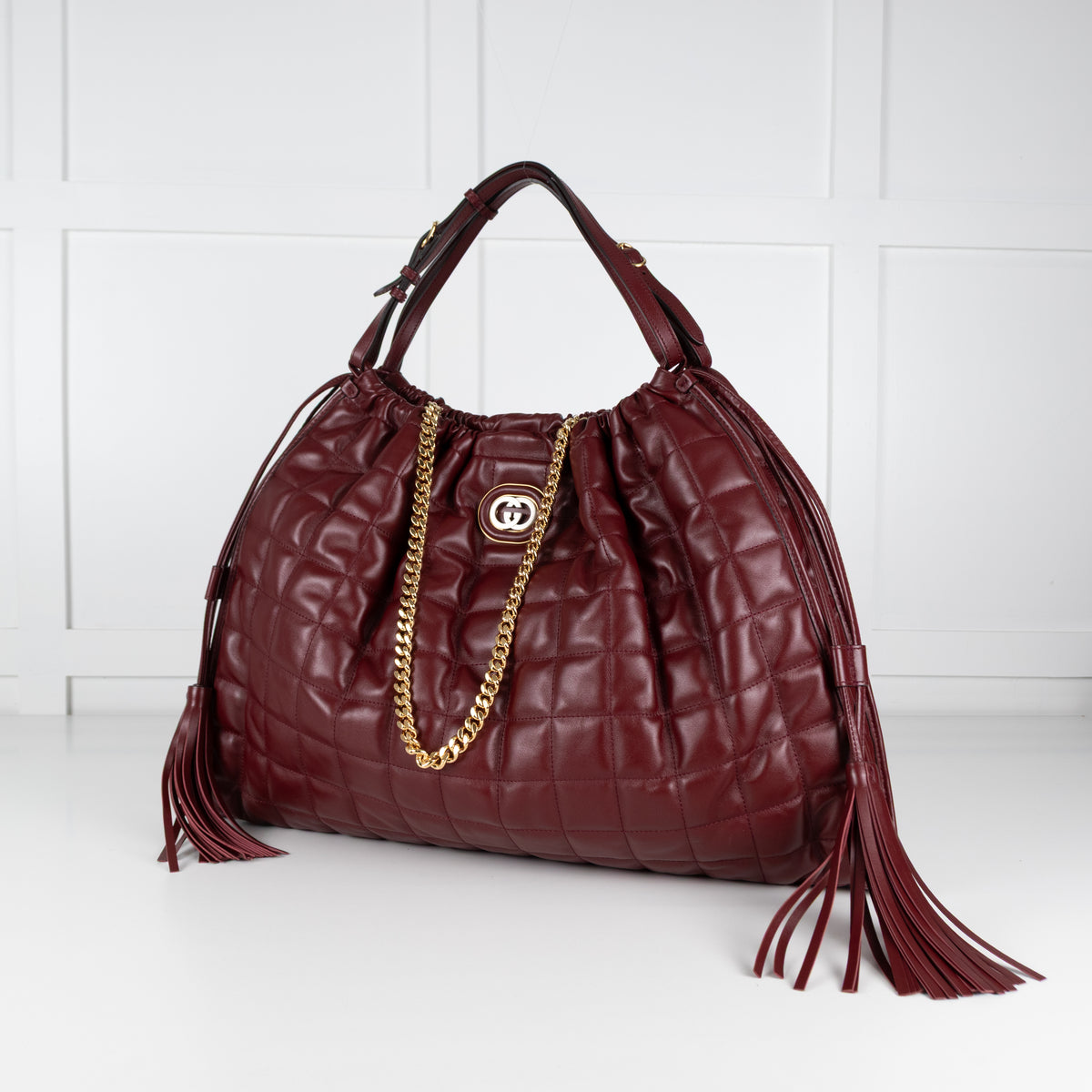 Gucci Burgundy Large Deco Tote