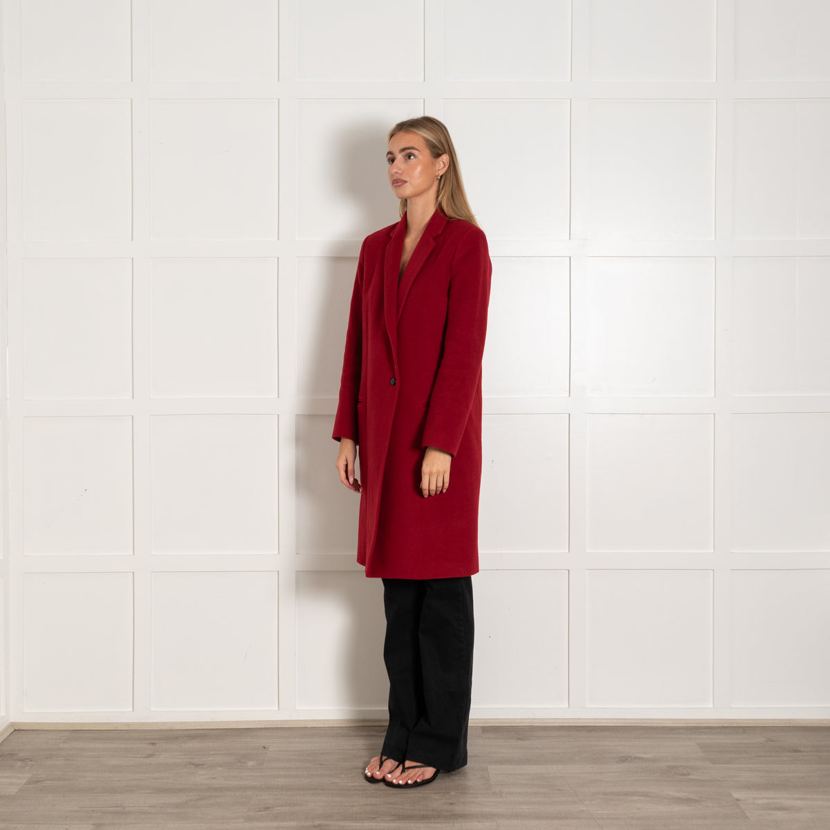 Claudie Pierlot Red Wool Blend Coat