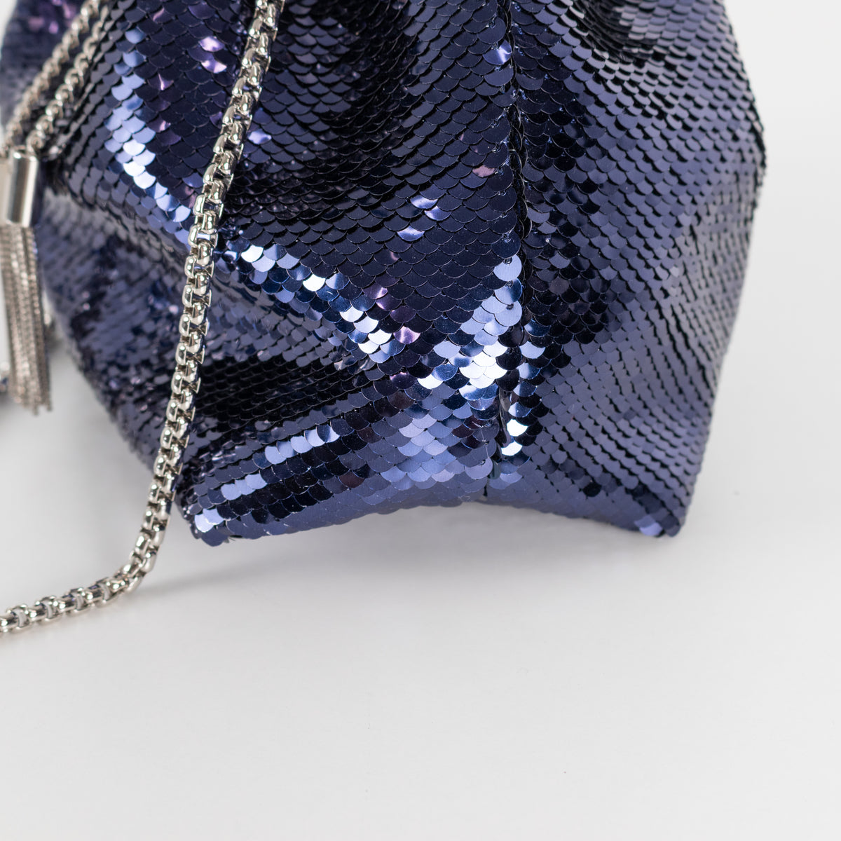 Jimmy Choo Blue Sequin Bon Bon Bag
