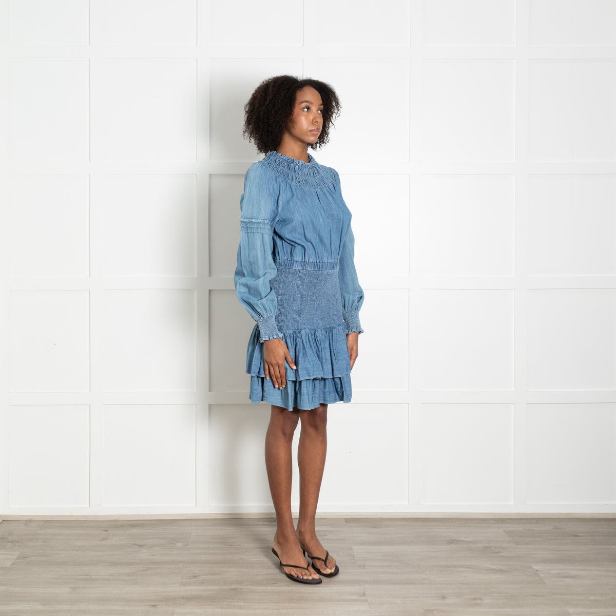 Michael by Michael Kors Denim Dress With Shirred Waist – Phoenix Style