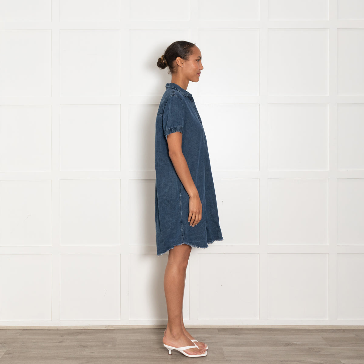 Rails Blue Raw Edge Denim Tunic Dress