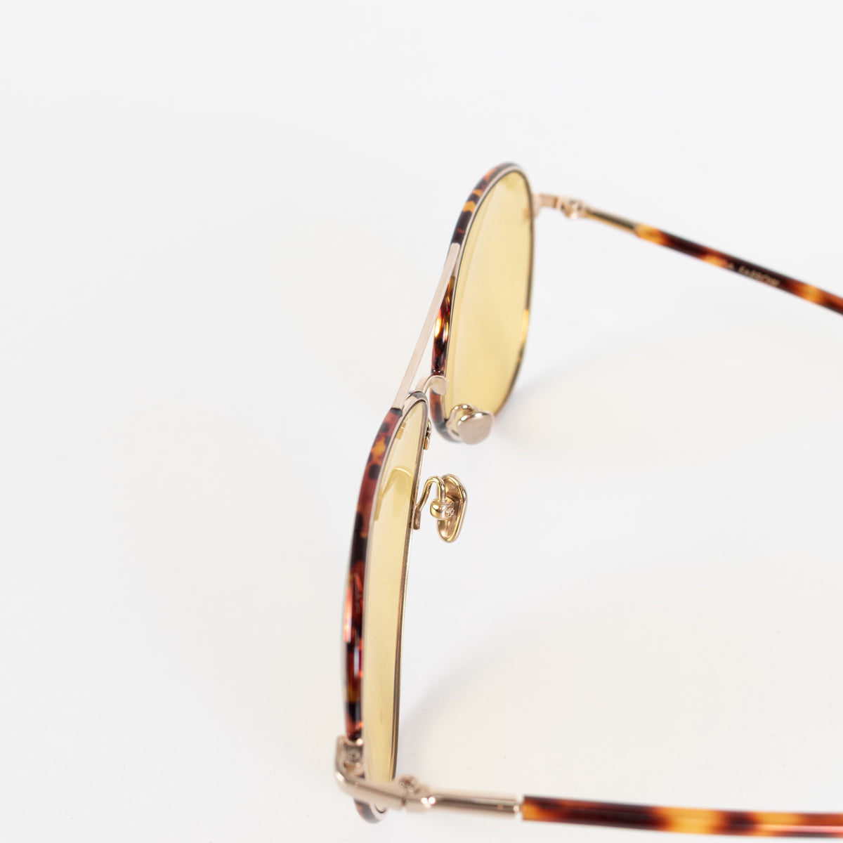 Linda Farrow Tortoiseshell  Aviator with Green Lens