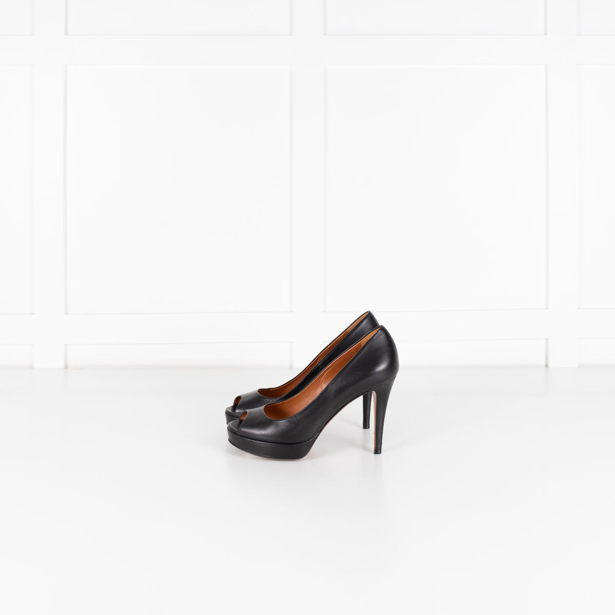 Gucci Black Open-Toe Wedge-Heeled Stilettos