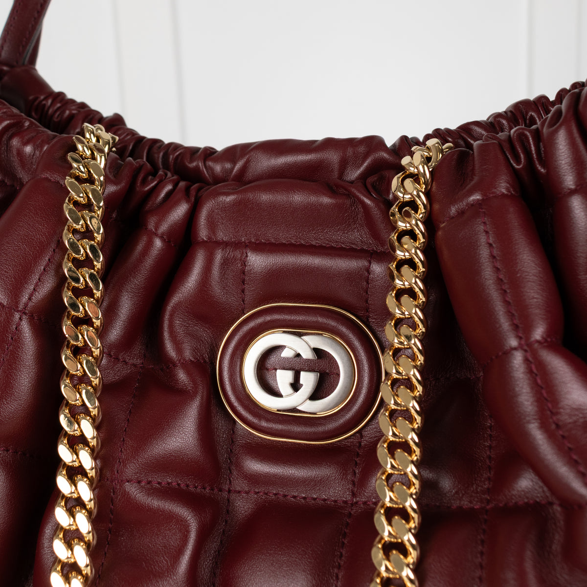 Gucci Burgundy Large Deco Tote