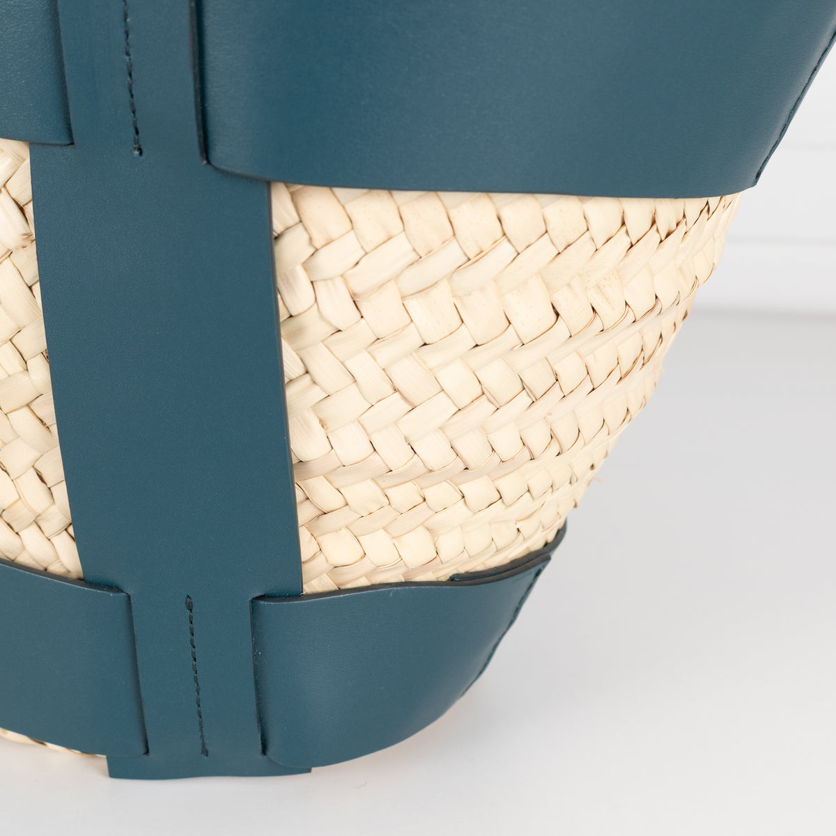 DeMellier Santorini Basket with Green Leather