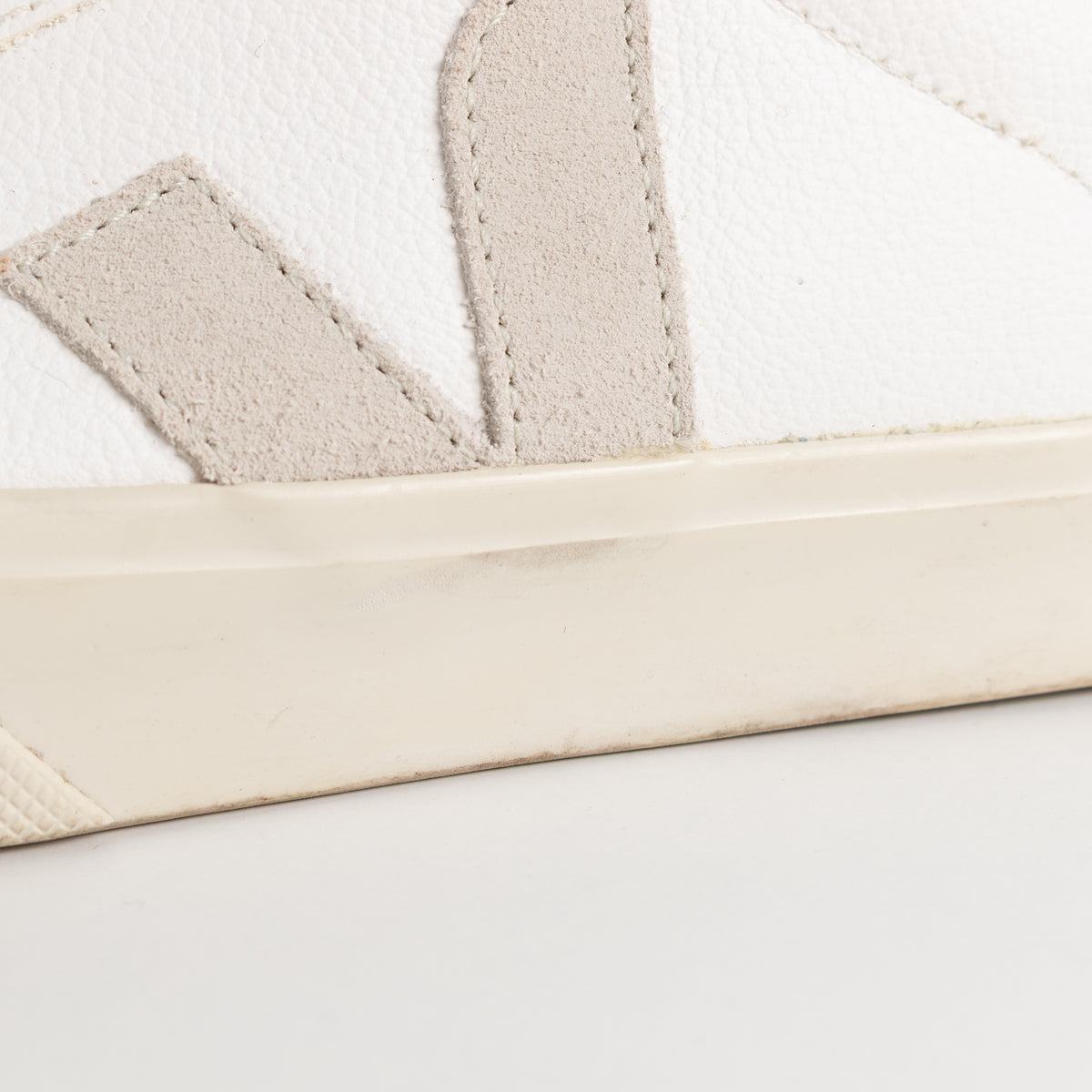 Veja White Leather Lace Up Trainers
