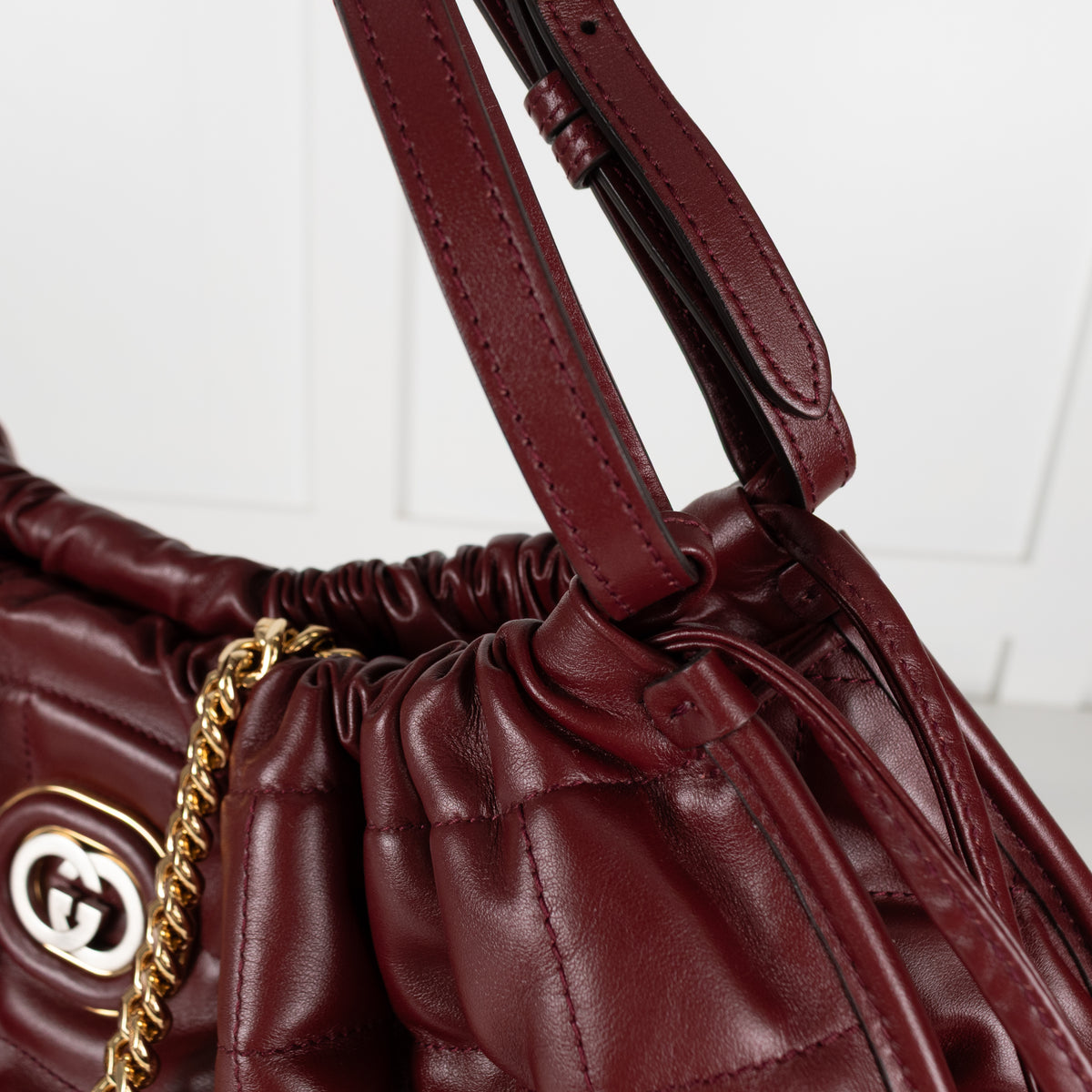 Gucci Burgundy Large Deco Tote