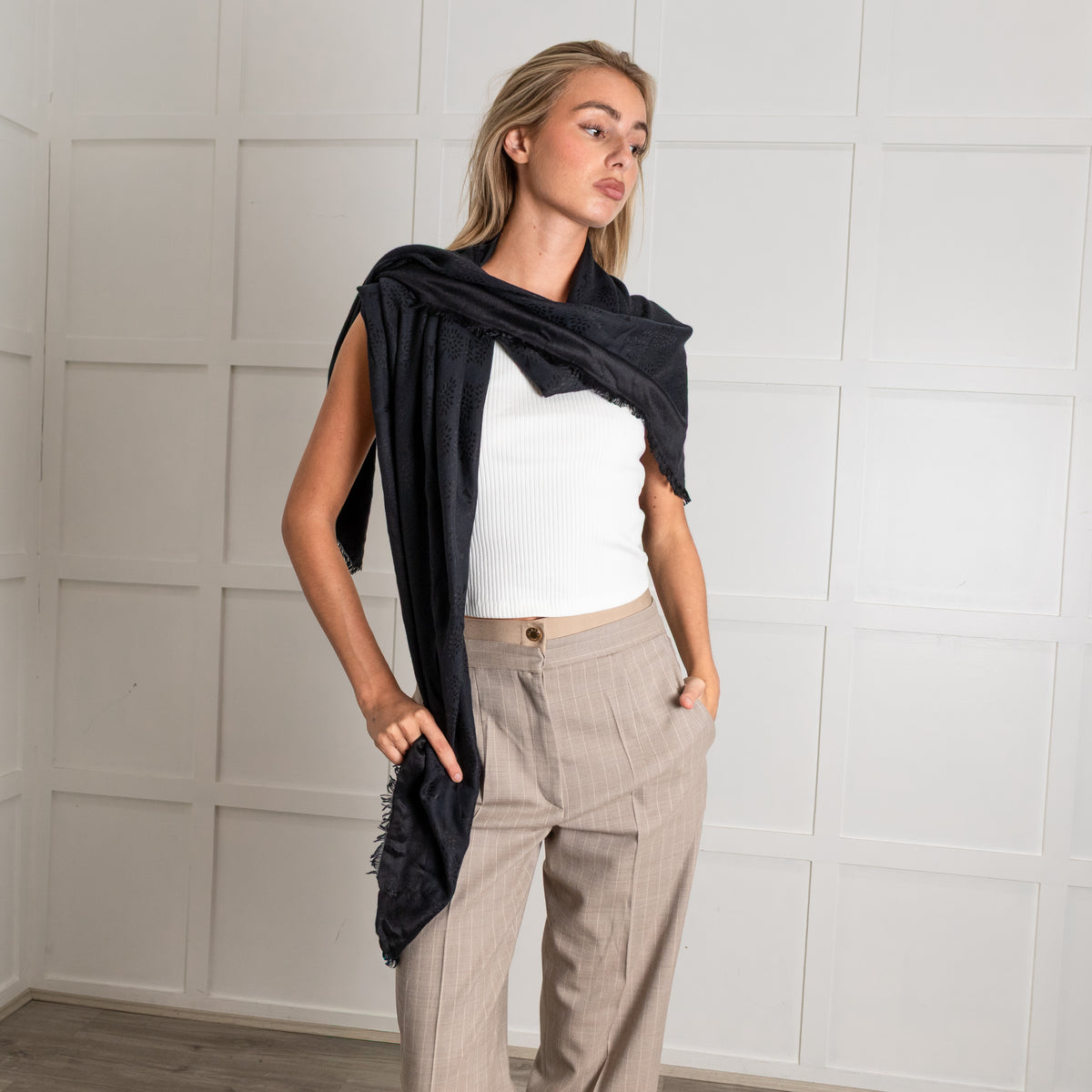 Mulberry Black Tree Scarf
