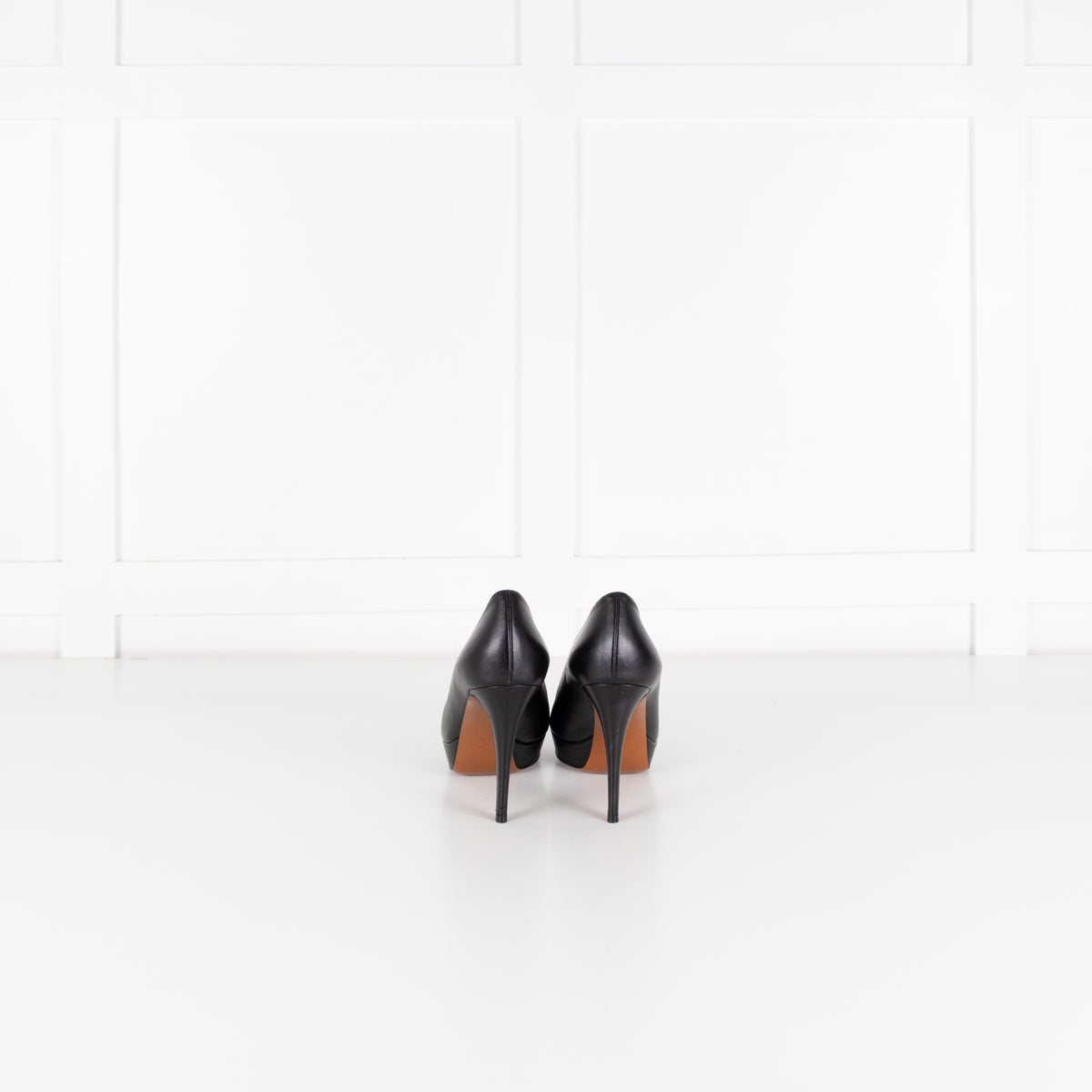 Gucci Black Open-Toe Wedge-Heeled Stilettos