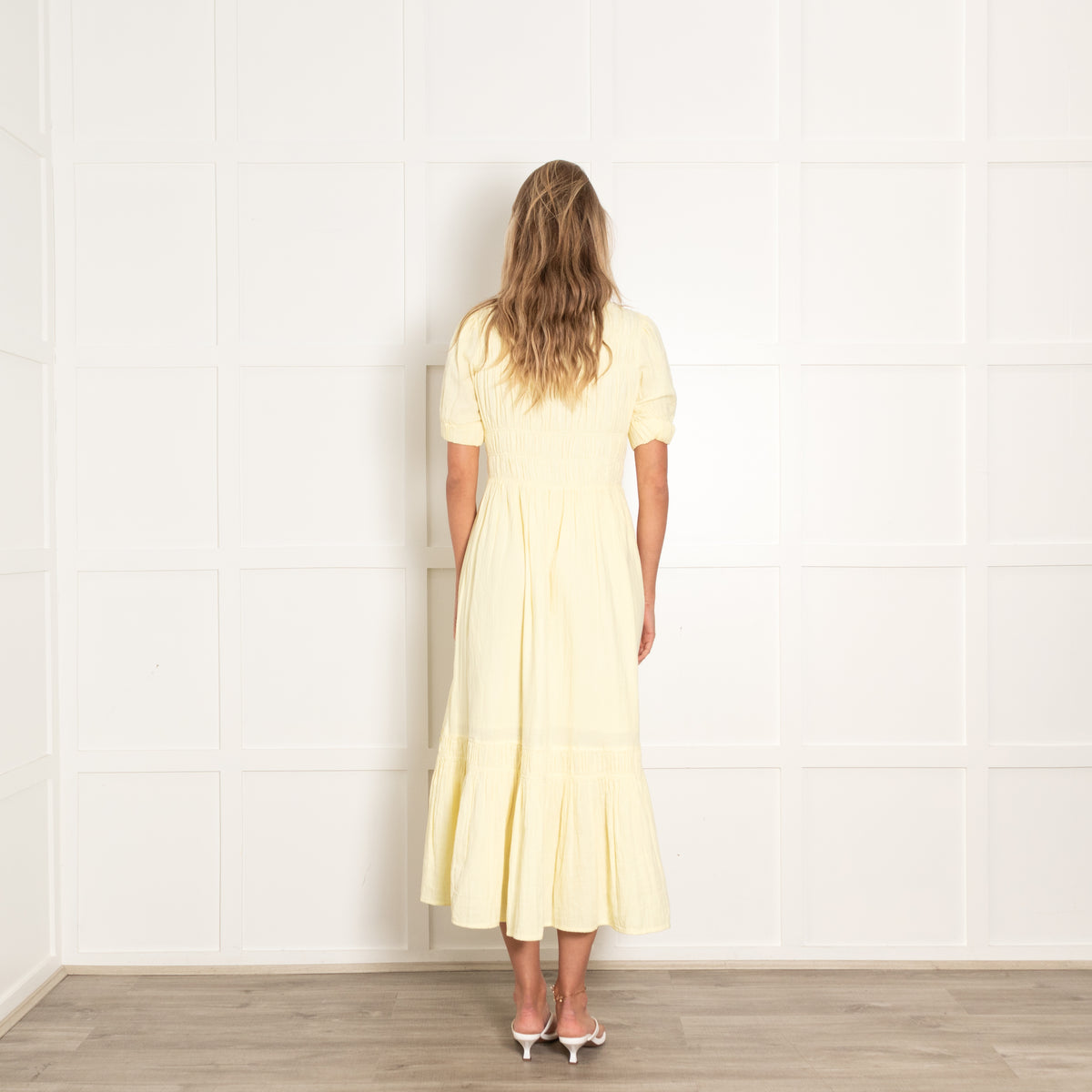 Me + Em Yellow Cotton Smock Detail Maxi Dress