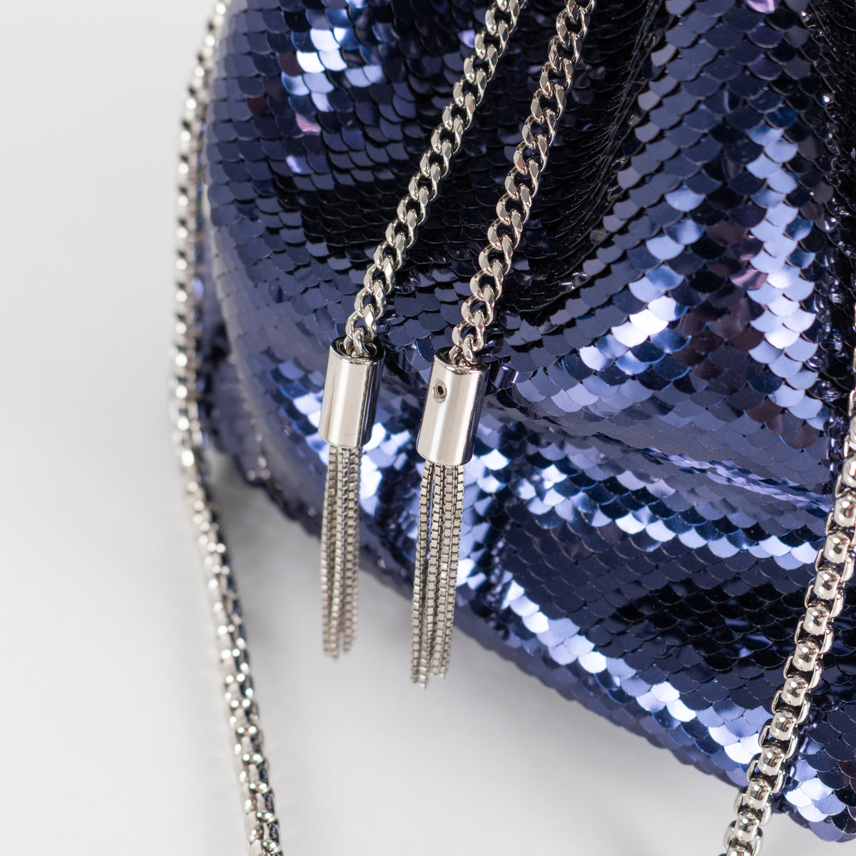 Jimmy Choo Blue Sequin Bon Bon Bag