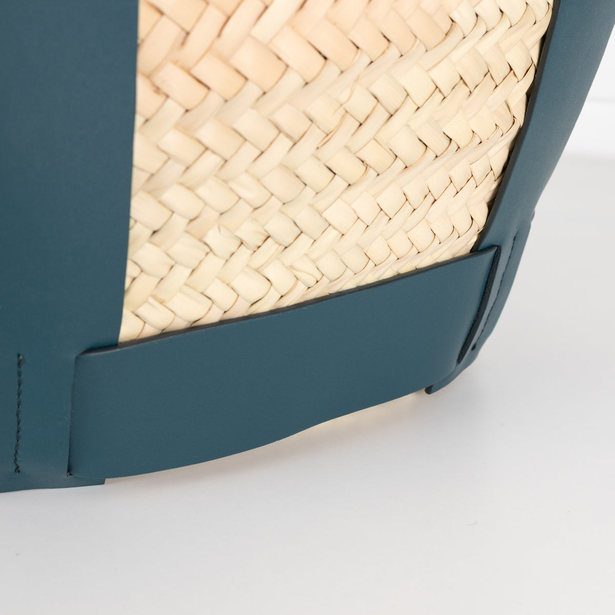 DeMellier Santorini Basket with Green Leather