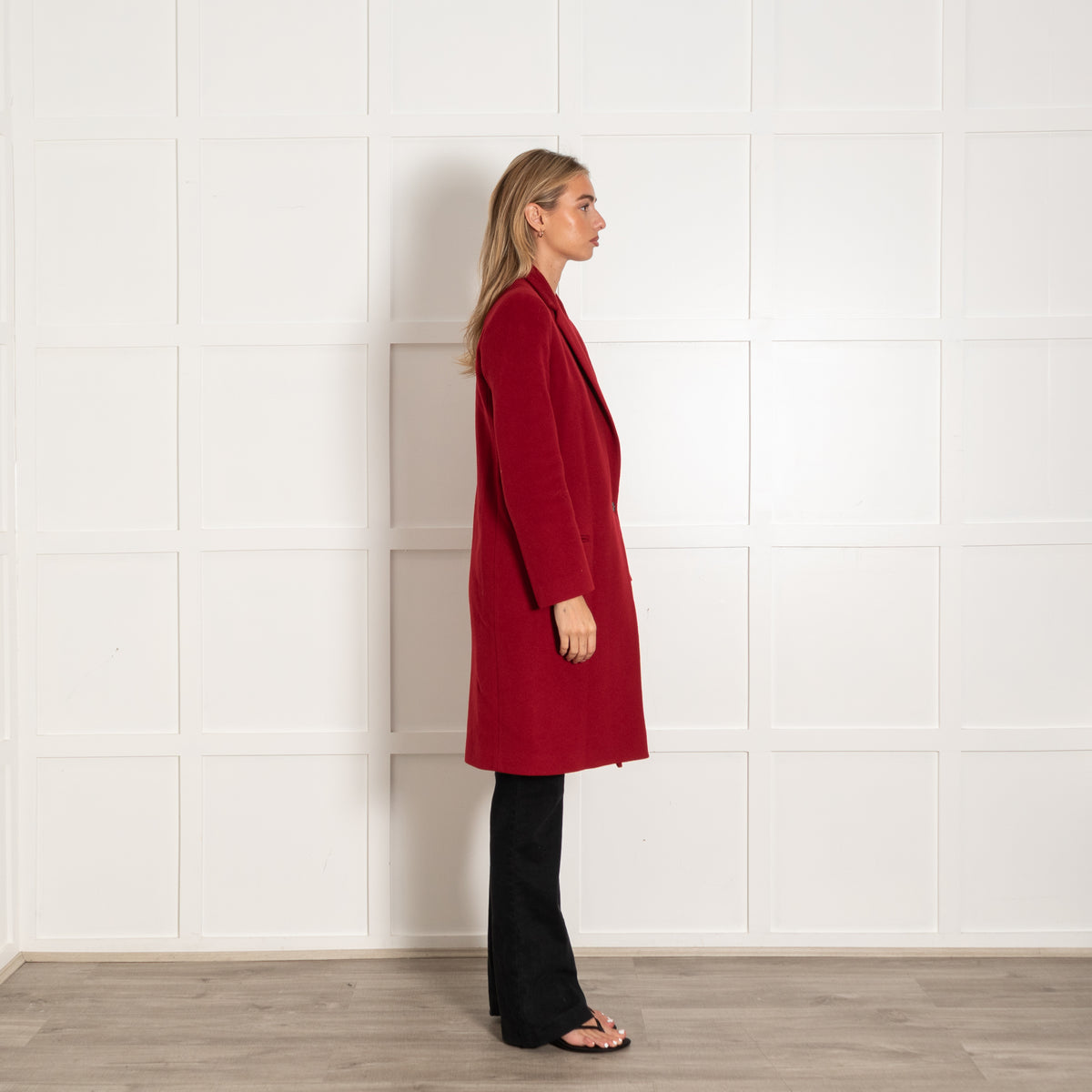 Claudie Pierlot Red Wool Blend Coat