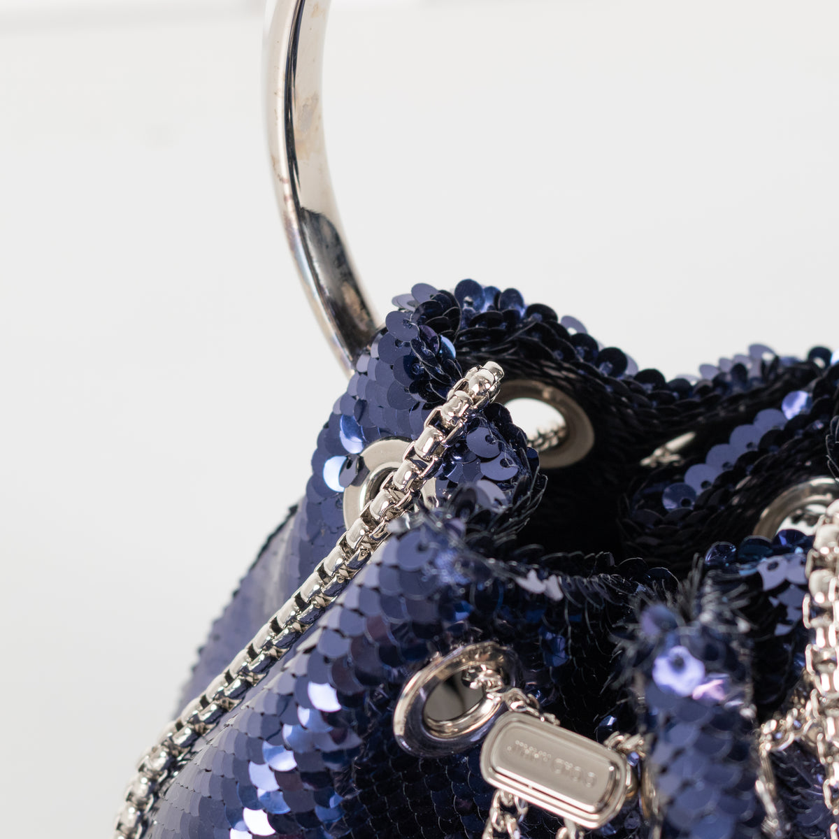 Jimmy Choo Blue Sequin Bon Bon Bag