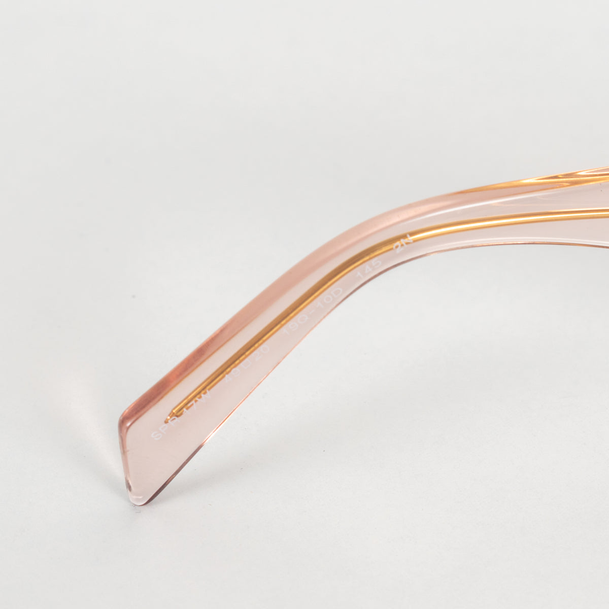 Prada Clear Pink Rectangular Sunglasses
