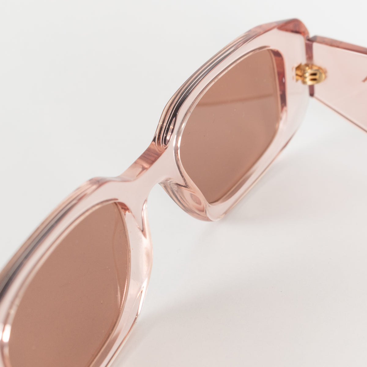 Prada Clear Pink Rectangular Sunglasses