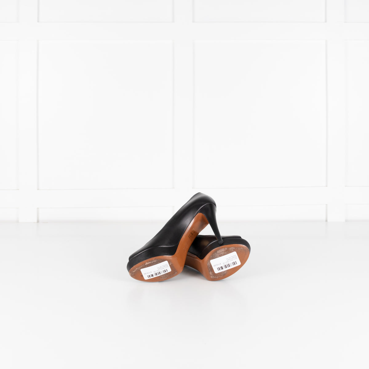Gucci Black Open-Toe Wedge-Heeled Stilettos