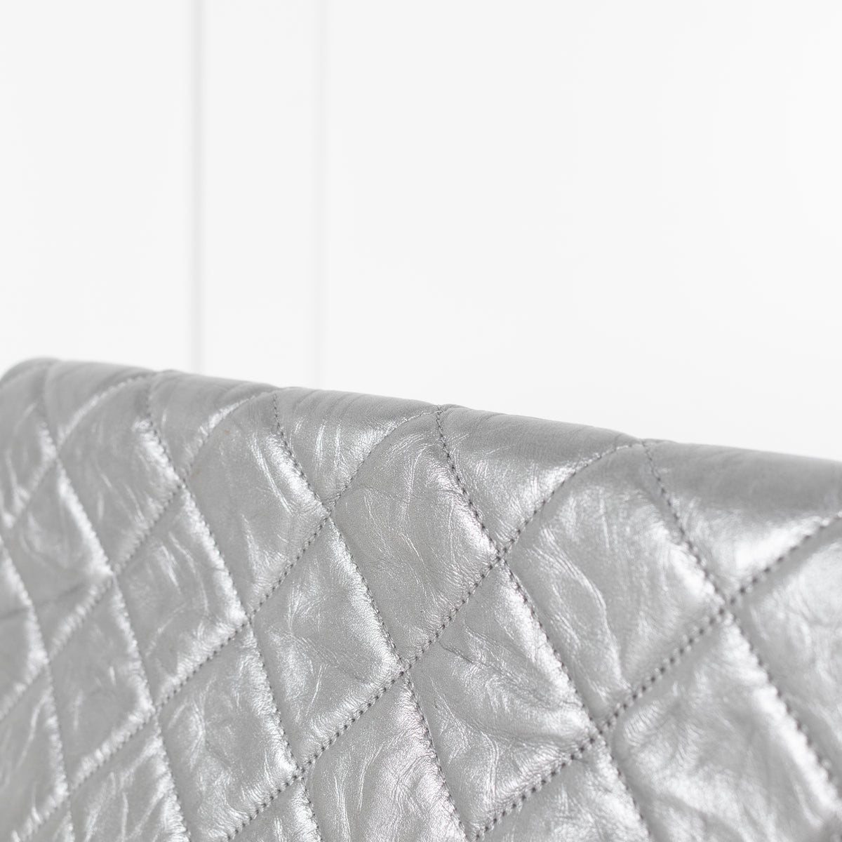 Chanel Leather Turn Lock Chain Silver Shoulder Bag