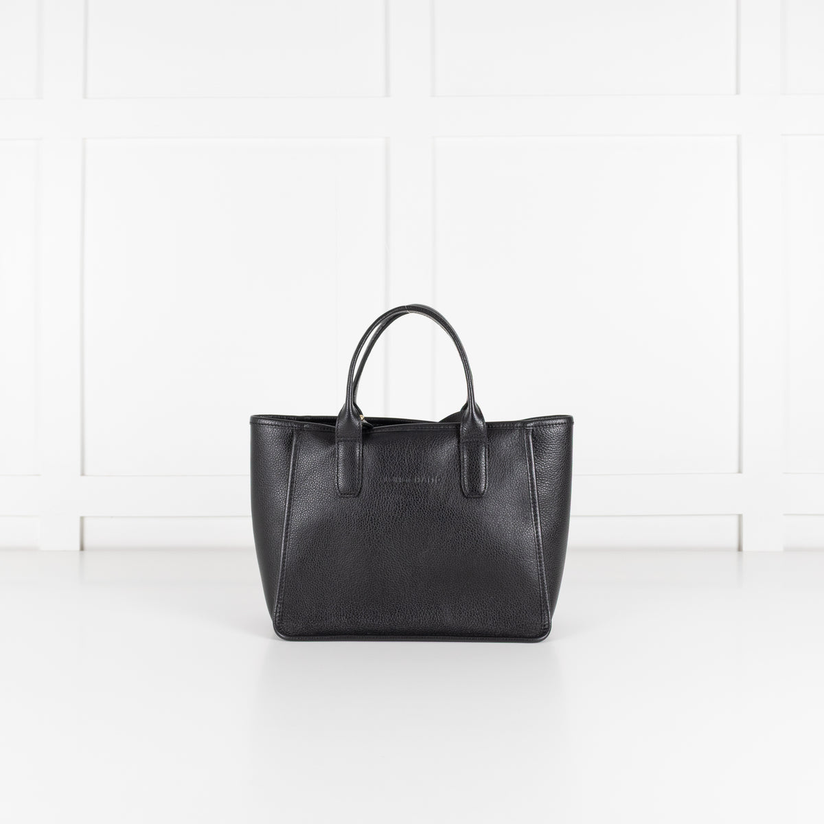 Longchamp Black Le Foulonne Leather Shoulder Tote Bag