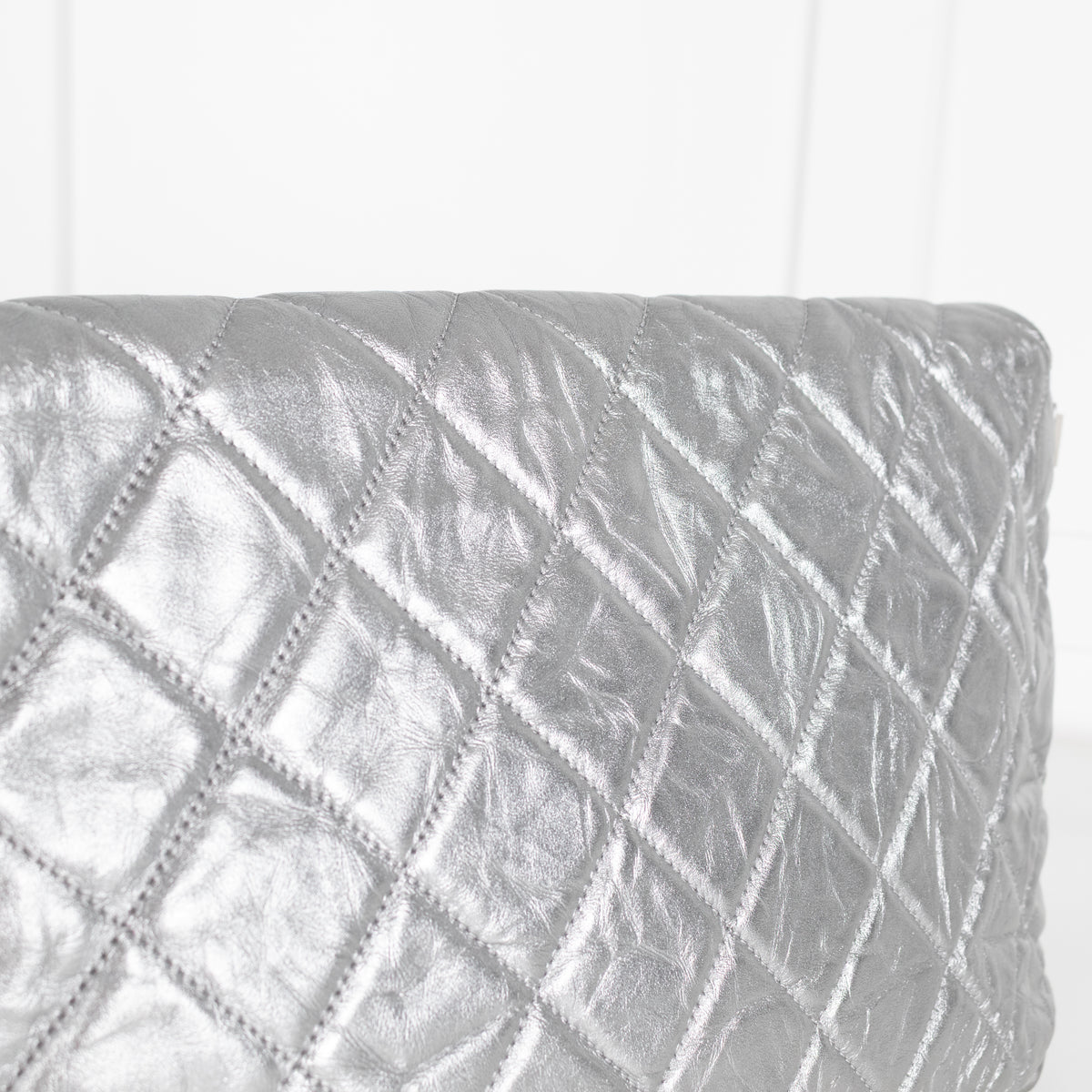 Chanel Leather Turn Lock Chain Silver Shoulder Bag