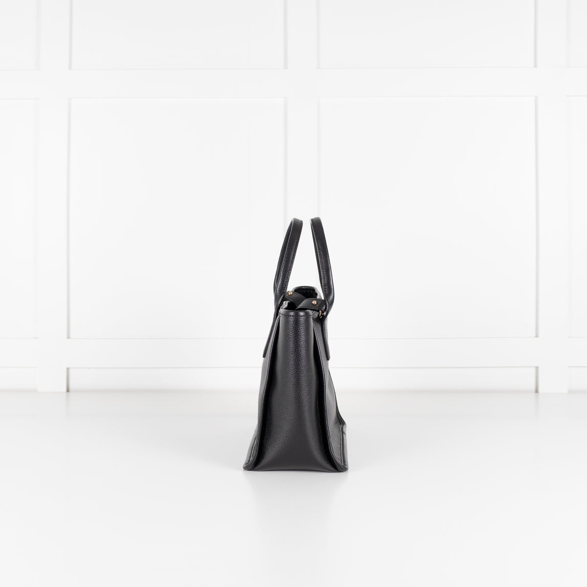 Longchamp Black Le Foulonne Leather Shoulder Tote Bag
