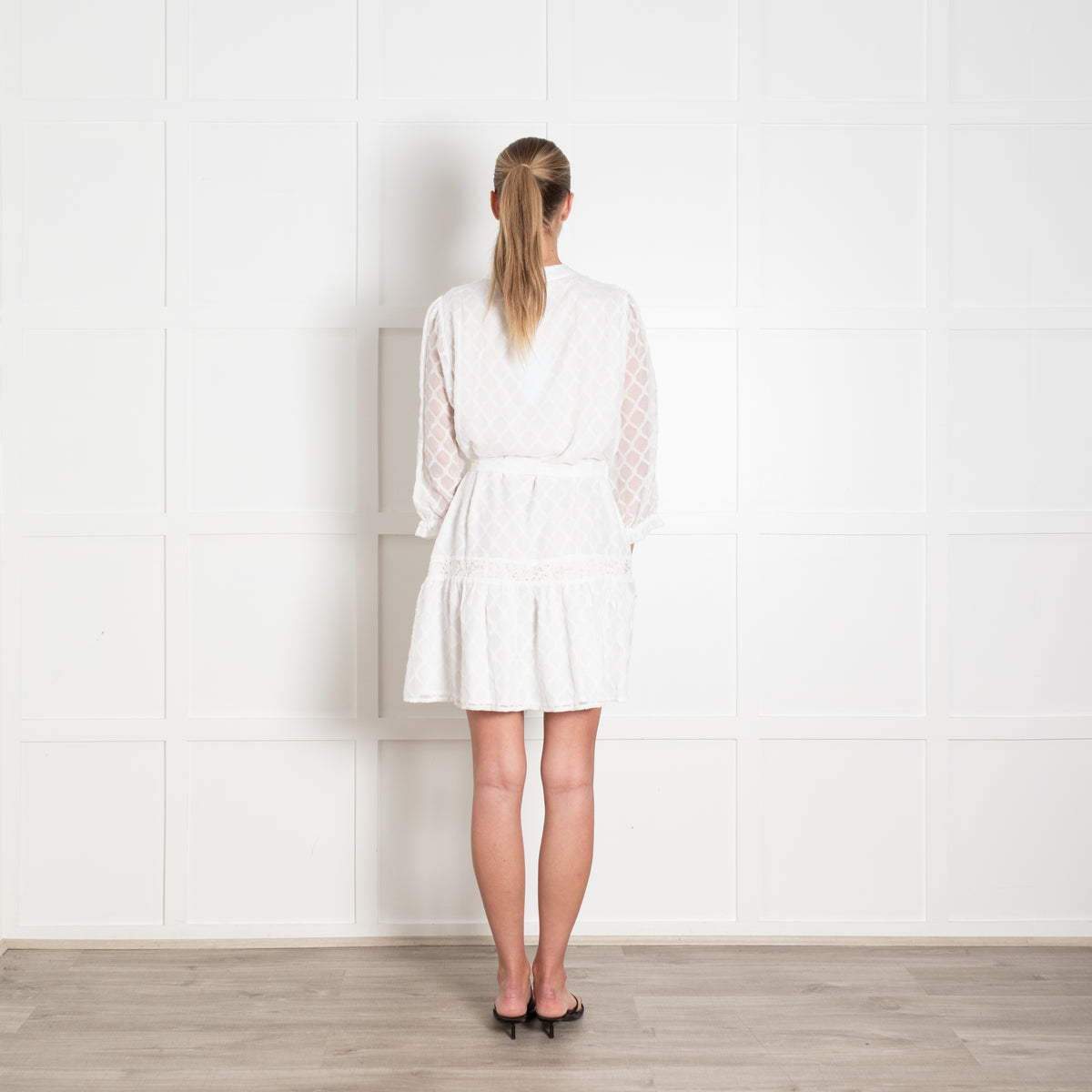 Melissa Odabash Orchid White Diamond Belted Mini Dress