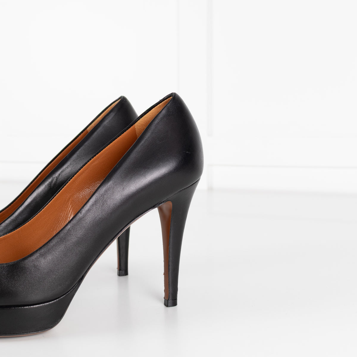 Gucci Black Open-Toe Wedge-Heeled Stilettos