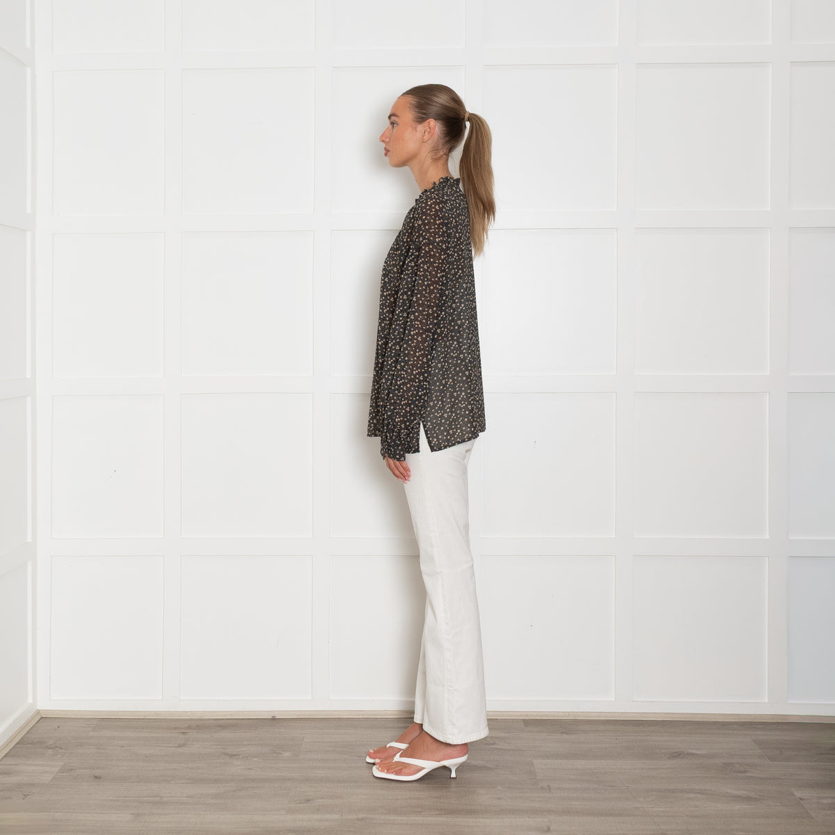 Second Female Khaki Ditsy Floral Print Top